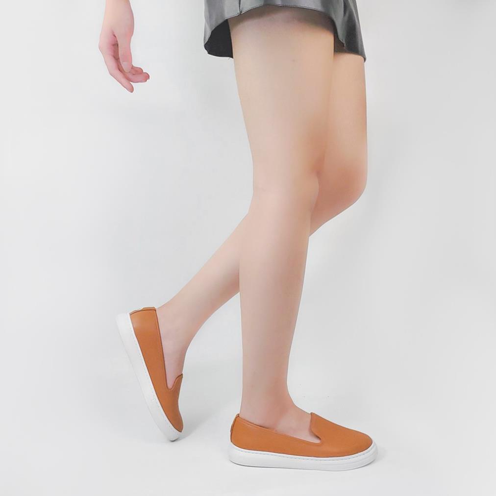 Giày bệt Slip On nữ Da thật cao cấp Da mềm Siêu Nhẹ Siêu Êm HANO - B0755 NDU