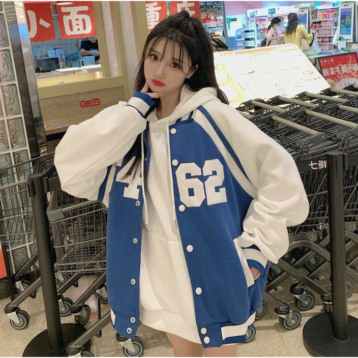 ZHELIHANGFEI Áo Khoác Bóng Chày Dáng Rộng Thời Trang Hip Hop Cá Tính