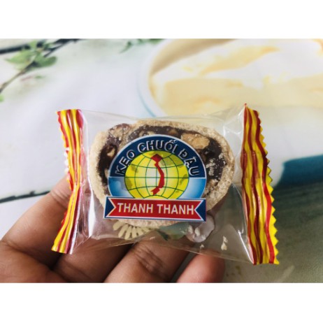 kẹo chuối cuộn đậu bánh phồng Bến Tre 500g