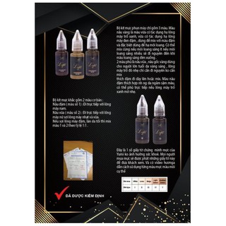 [ĐỘC QUYỀN] BỘ MỰC PHUN XĂM XỬ LÝ TRỔ MÀY LIGHT=NÂU ĐẬM+ NÂU VỪA+ NÂU VÀNG KÈM VIDEO FEEDBACK