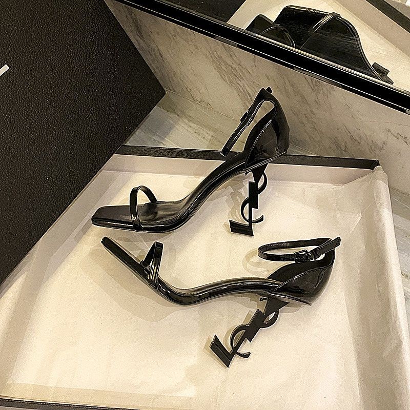 Mới Xăng đan Cao Gót Mũi Vuông Hở Ngón Thời Trang Cho Nữ