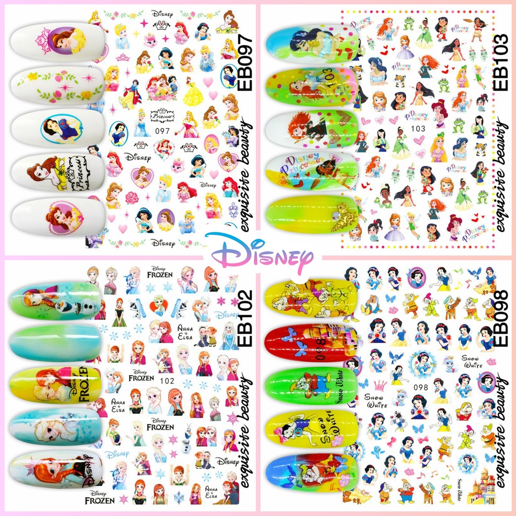 Sticker 3D Công Chúa Hoạt Hình Disney - Hình dán móng tay 097/098/102/103
