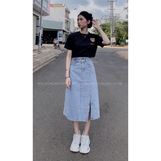 Set áo thun gấu-Chân váy