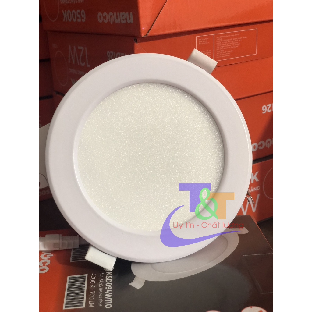 Đèn Downlight LED φ110 9W, φ135 12W 6500K Viền Vàng, Viền Bạc, Viền Trắng