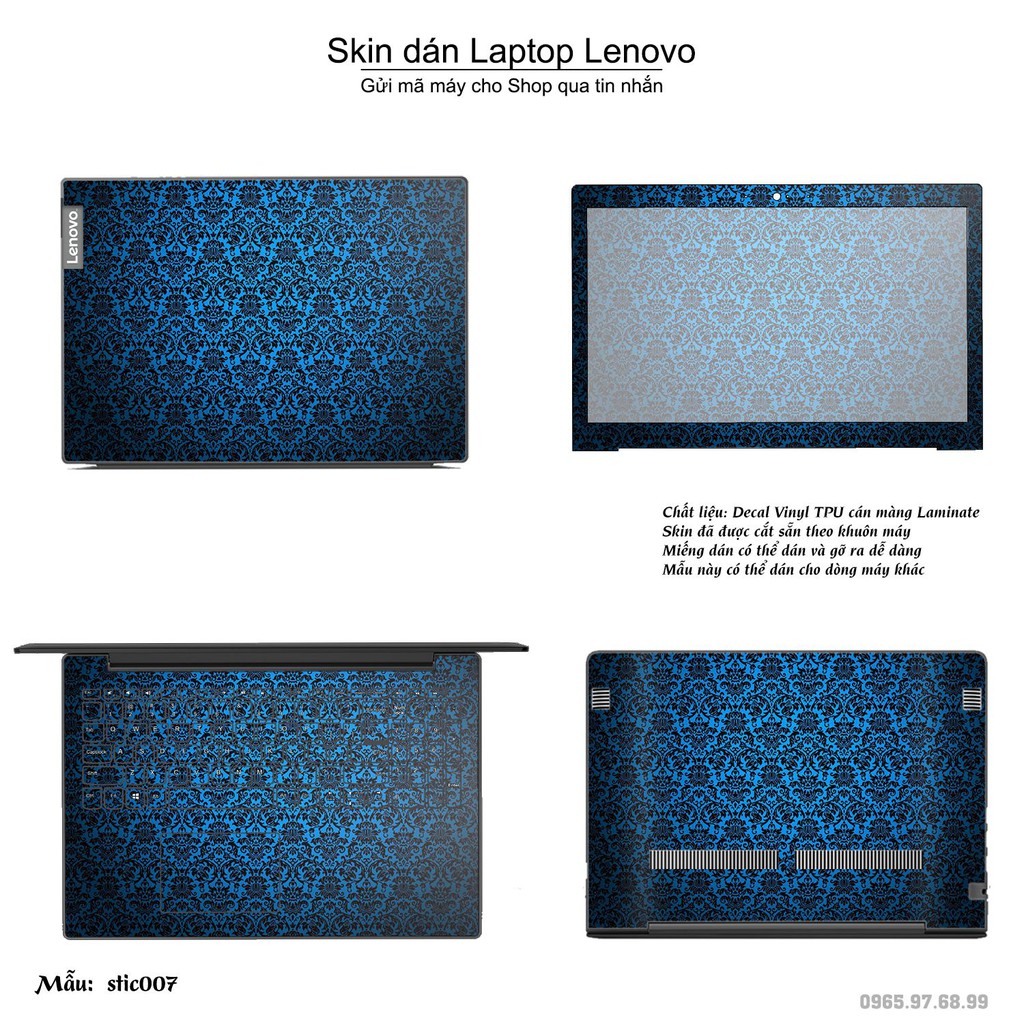 Skin dán Laptop Lenovo in hình Hoa văn sticker _nhiều mẫu 2 (inbox mã máy cho Shop)