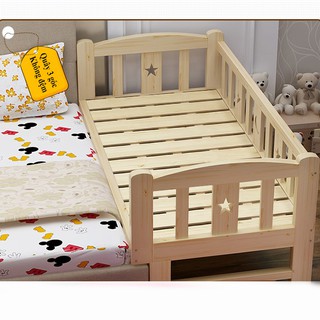 Giường cũi trẻ em gỗ thông size 128x60x40, góc cạnh bo tròn an toàn cho bé - ảnh sản phẩm 2