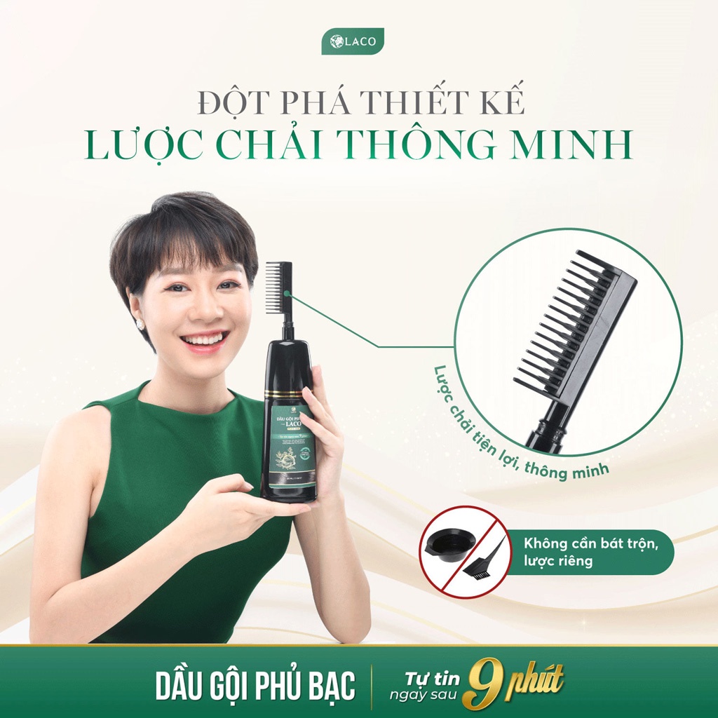 [Mã BMTTC60K giảm đến 60K đơn 50K] Laco Black Hair dầu gội phủ bạc an toàn 200ml giúp tóc đen tự tin sau 9 phút