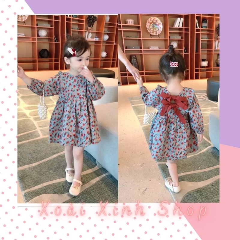 váy xoè hoa nơ lưng cho bé gái từ 10-22kg💋