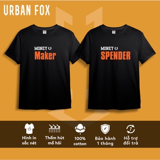 Áo phông đôi Áo cặp nam nữ Money URBAN FOX cotton form rộng Local Brand
