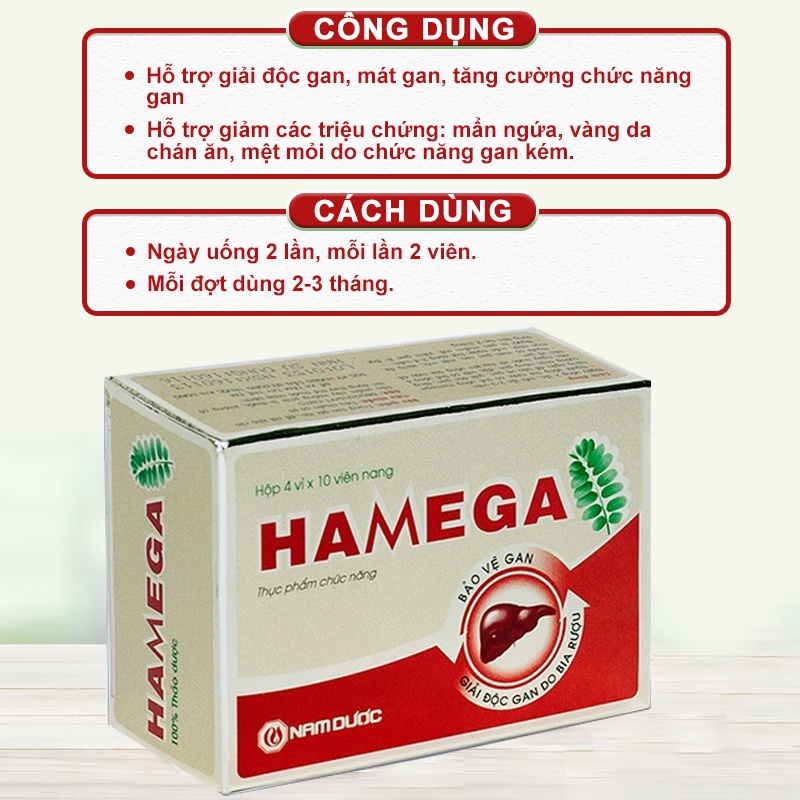 Combo Hamega Và Trà Giải Độc Gan Nam Dược Hỗ Trợ Giải Độc Gan, Mát Gan, Giải Rượu Và Tăng Cường Chức Năng Gan