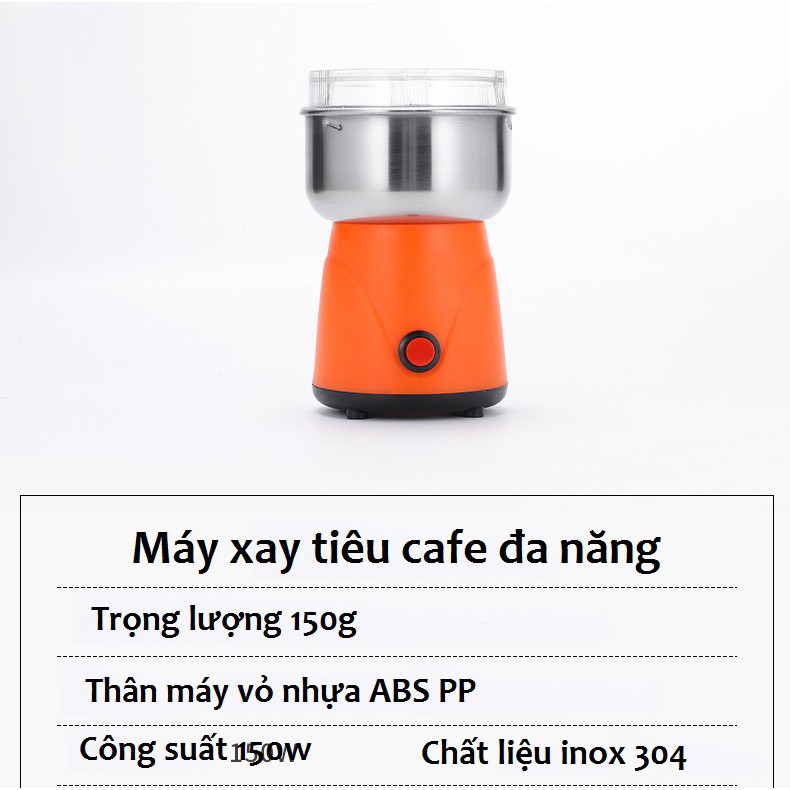 (Ảnh thật) Máy xay tiêu xay cà phê , Hạt ngũ cốc mini đa năng NIMA NM-8300 150W (Bạc)