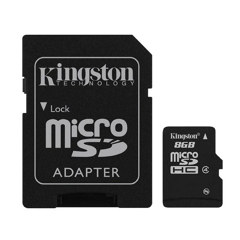 Thẻ Nhớ Micro SD Kingston 8GB SDHC Class 4 Kèm Adapter - Hàng Chính Hãng