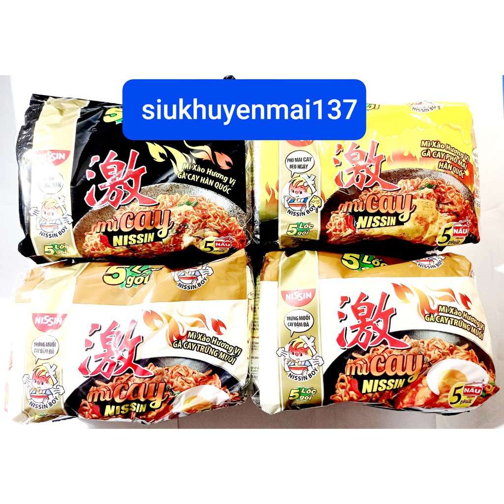 combo 10 gói  mì gà  nissin xào cay  3 loại , 71 gr gói,