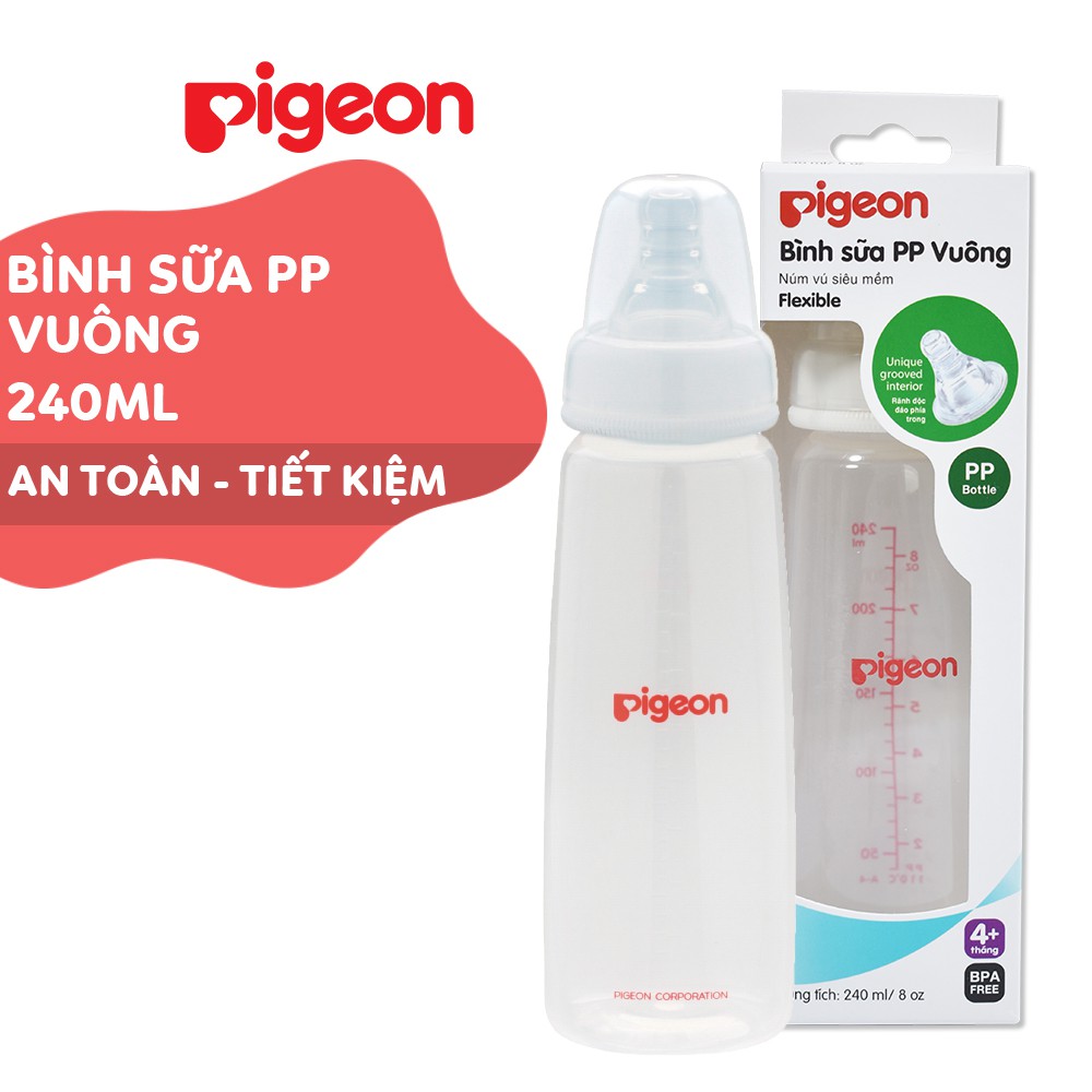 Bình Sữa PP Vuông Pigeon Flexible 120ml/240ml