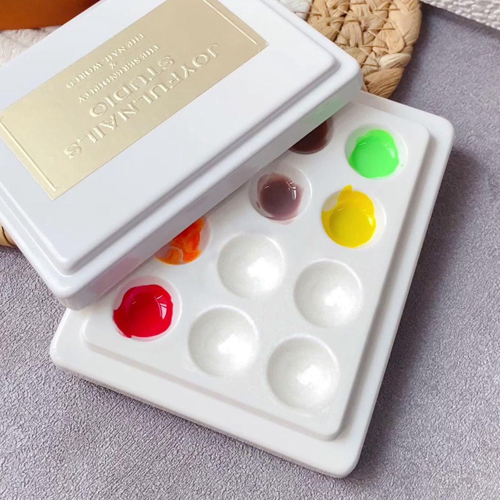 Khay Gốm 12 Ngăn Đựng Màu Sơn Móng Tay Nghệ Thuật DIY Giá Đỡ