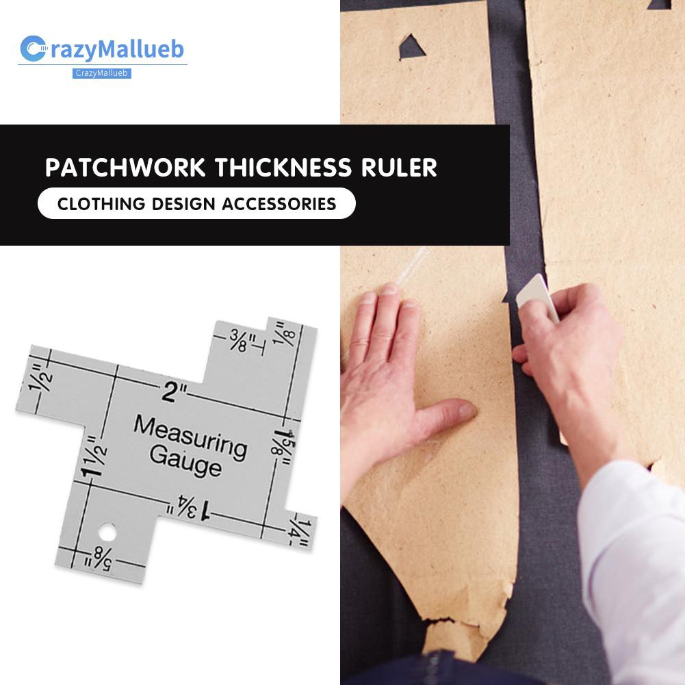 Crazymallueb❤Patchwork Thickness Ruler Special Aluminum Patchwork Ruler with Seam Tailor❤New