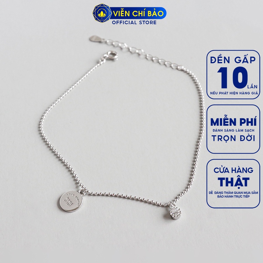 Lắc chân bạc nữ bi charm tròn chất liệu bạc 925 thời trang phụ kiện trang sức nữ Viễn Chí Bảo L500175