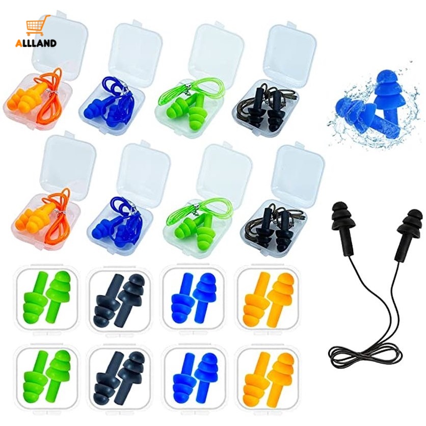 1 Cặp Nút Bịt Tai Bằng Silicone Mềm Chống Ồn Chống Nước Chống Ồn Kèm Dây Nylon Cho Chụp Ảnh/Lối Đi Du Lịch/Nhân Viên Học