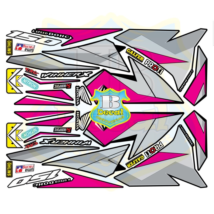 ( Quí khách vui lòng mang ra tiệm cho thợ dán ) Tem winner X hồng xám