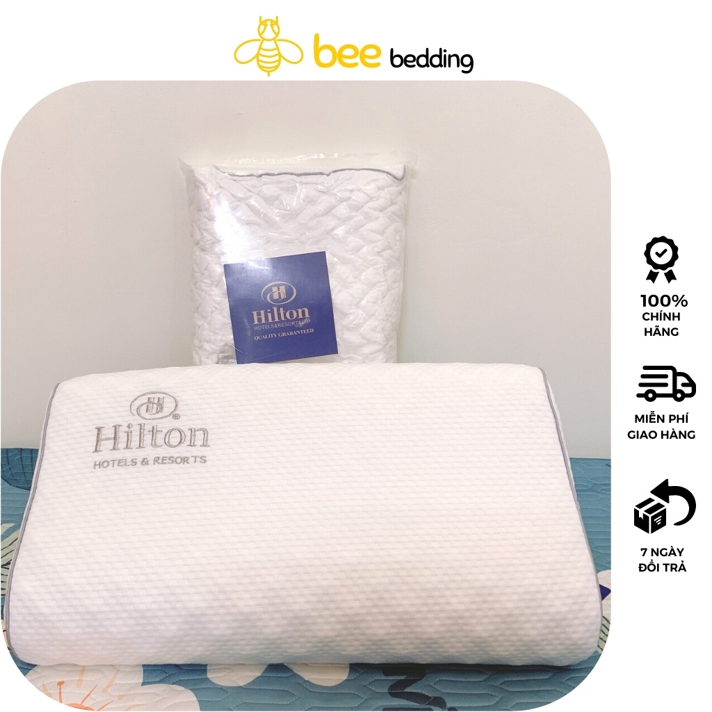 Gối cao su non HILTON cao cấp, hàng chính hãng, gai massage chống đau mỏi cỗ, vai gáy, chống ngáy ngủ, giảm ngay mất ngủ