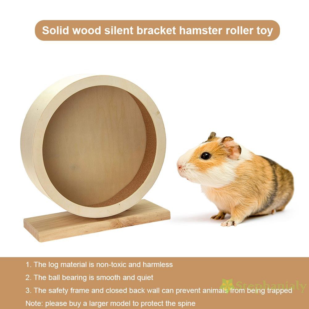 Bánh Xe Lăn Bằng Gỗ Tự Nhiên Cho Chuột Hamster Tập Chạy