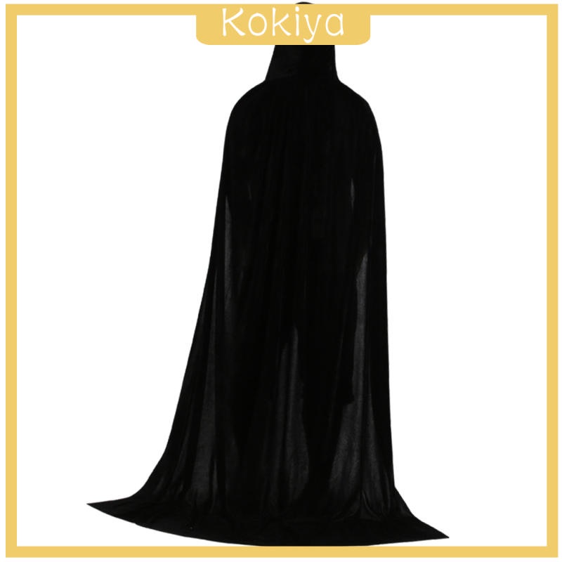 Áo choàng nhung đen dáng dài 150cm có mũ trùm dùng để hóa trang Halloween
 | BigBuy360 - bigbuy360.vn