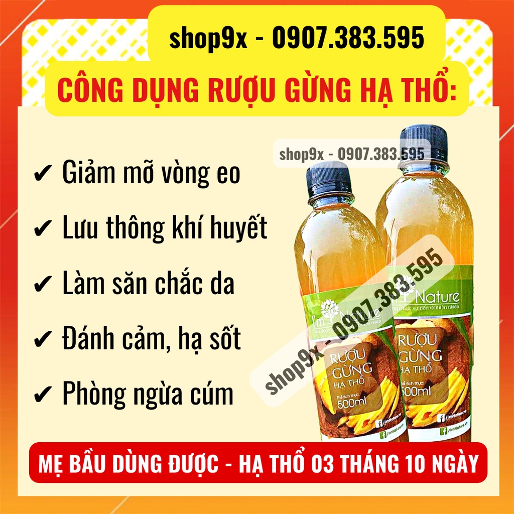 Rượu Gừng Hạ Thổ I'm Nature Giúp Giảm Mỡ - Đánh Gió - Phòng Ngừa Cảm Cúm 500ml