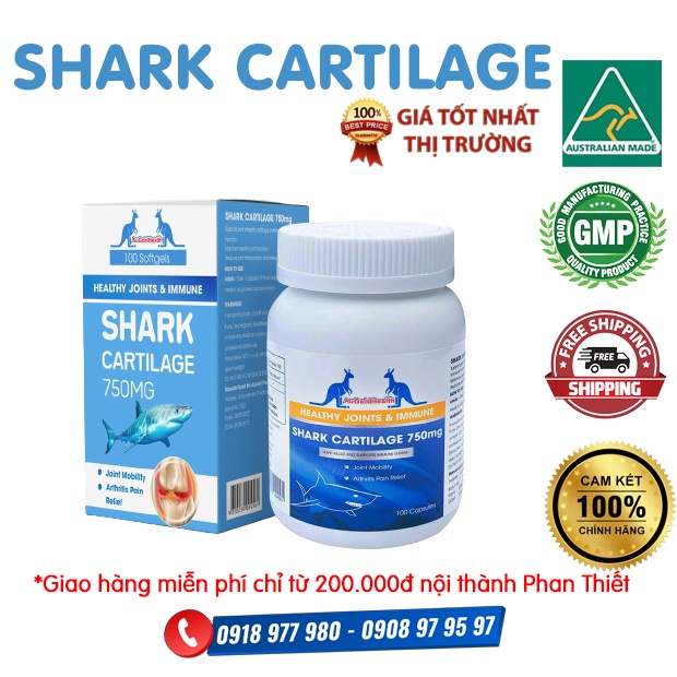 Sụn cá mập SHARK CARTILAGE - Tăng cường hệ miễn dịch, phục hồi và duy trì cơ, xương, khớp. Tái tạo sụn khớp