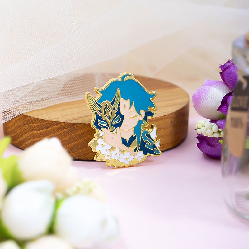 Huy Hiệu Cài Áo Hình Nhân Vật Anime Tartaglia Impact HuTao Kaedehara Kazuha