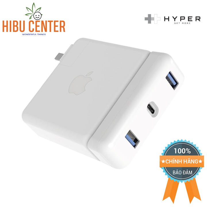 [Follower giảm 5%] Sạc Kiêm Hub Macbook Cổng Chuyển HYPERDRIVE USB-C For Macbook 61W Power Adapter HDH 50 _ HIBUCENTER