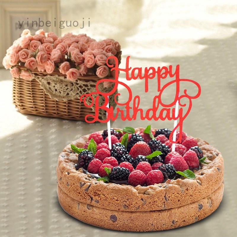 Que cắm Happy Birthday trang trí bánh sinh nhật