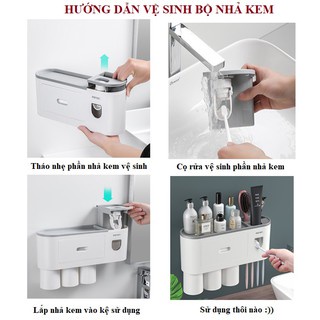 Bộ nhả kem đánh răng dán tường tặng miếng dán, hàng cao cấp