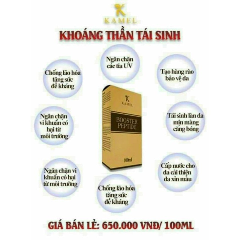 XỊT KHOÁNG,  KHOÁNG THẦN TÁI SINH KAMEL BOOSTER PEPTIDE VỚI TINH DẦU OMEGA, TÁI TẠO DA GIÚP DA CĂNG BÓNG | BigBuy360 - bigbuy360.vn