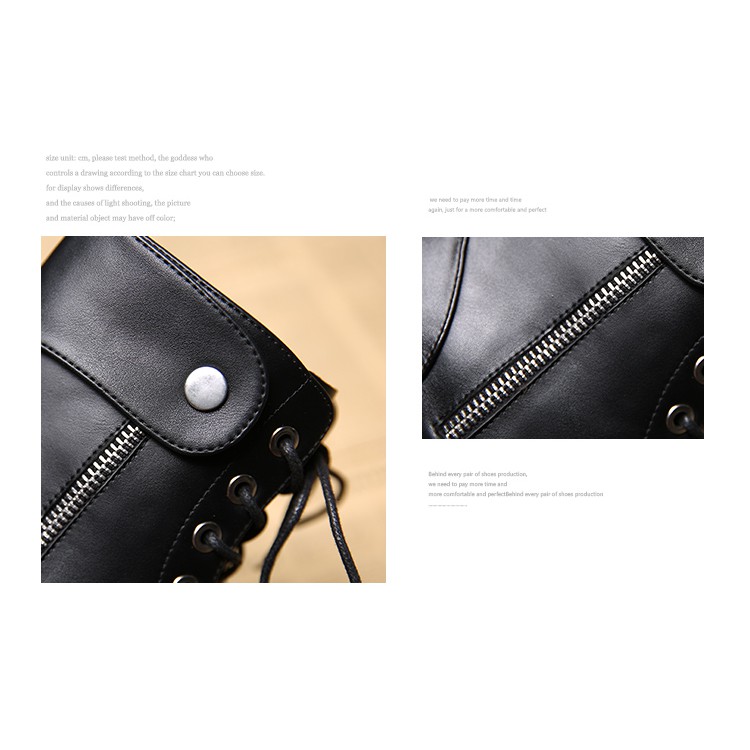 Giày bốt Martin phong cách Hàn Quốc khoá kéo đế cao 4cm | BigBuy360 - bigbuy360.vn