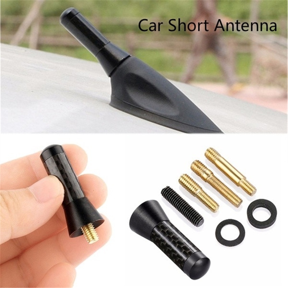 1 Ăng Ten Thu Sóng FM/AM Bằng Sợi Carbon Kim Loại 3.5cm 8cm 12cm Gắn Nóc Xe Hơi