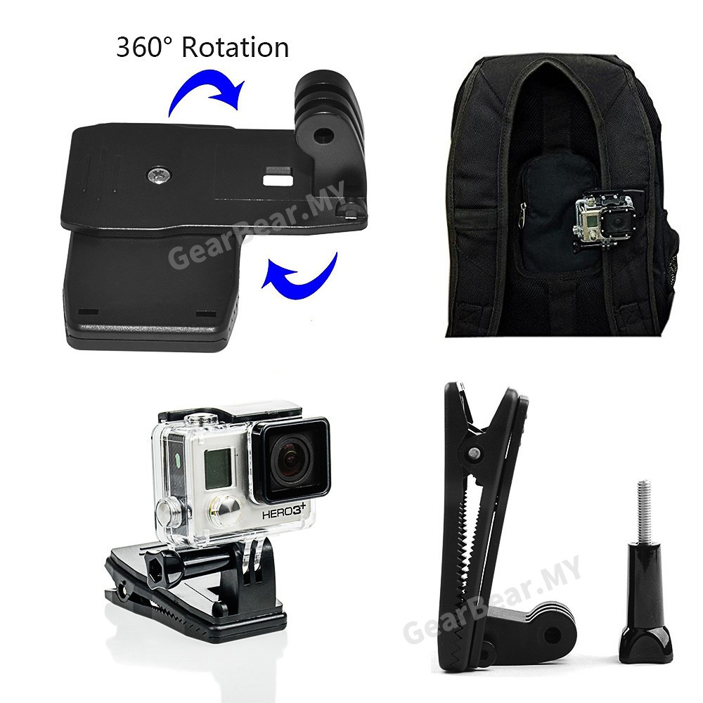 Kẹp Gắn Dây Đeo Nón Tháo Lắp Nhanh 360 Độ Cho Gopro Hero 9 8 7 6 5 4 Session 3 + 3 Fusion 2018 Max