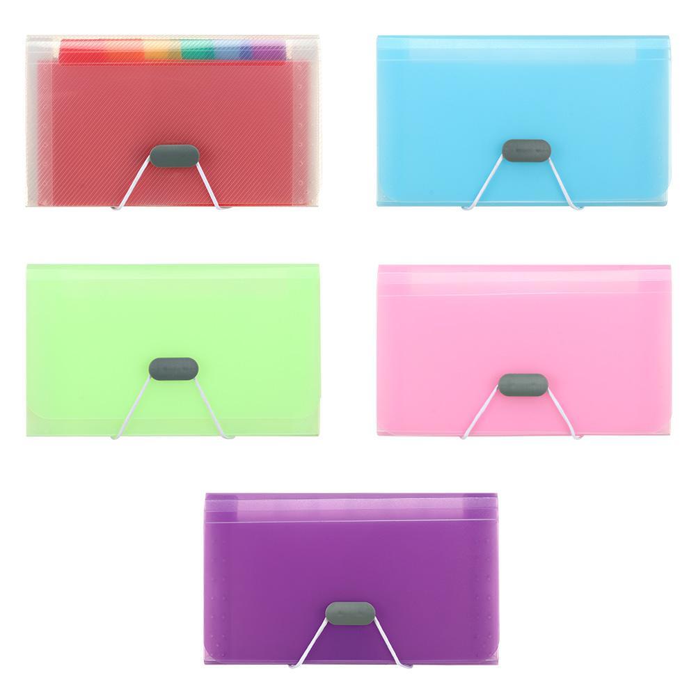 CHOOKEY Túi Nhựa Đựng Tài Liệu Giấy Tờ Khổ A6 Màu Cầu Vồng Thời Trang