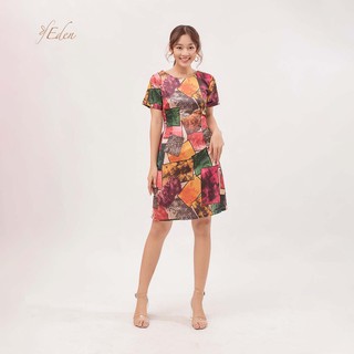 Váy đầm suông thời trang Eden in họa tiết - D391