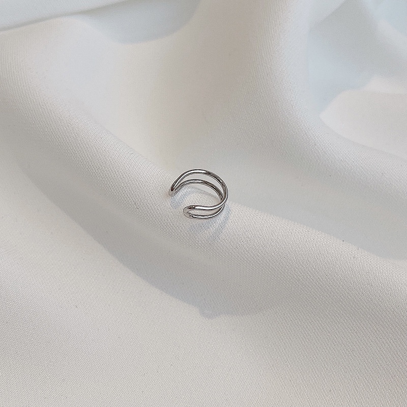 Bông tai kẹp hình chữ C nhỏ gọn nhẹ không cần xỏ lỗ cá tính đơn giản cá tính phong cách Hàn Quốc cho nữ