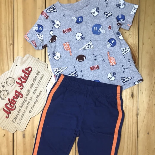 Full set Carter ngắn tay quần jogger xuất xịn