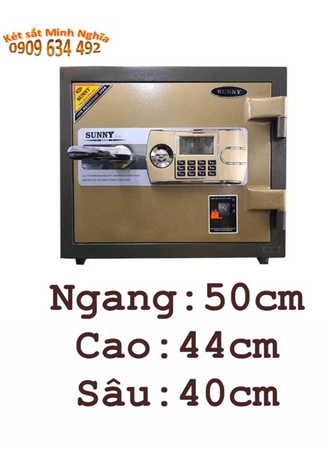 Két sắt Sunny 100kg chống cháy điện tử, cơ an toàn khoá chìa công nghệ Nhật Bản