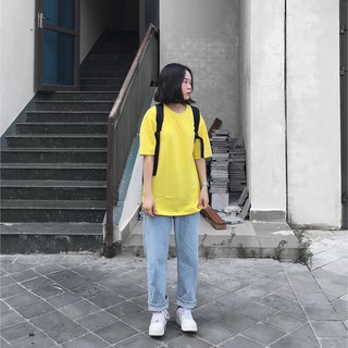 < FREESHIP > Set Áo Thun Vàng phối Quần Basic Kem [ Form UNISEX ]