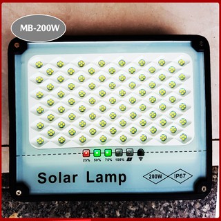 Đèn Năng Lượng Mặt Trời Chống Lóa MB 200W - Khung Nhôm Nguyên Khối Chống Lóa Chống Nước Bảo Hành 2 Năm