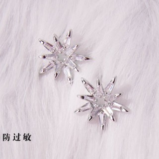 Khuyên sao đính đá mạ bạc 925