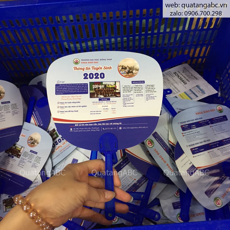 Combo 100 cái Phôi cán quạt nhựa cầm tay cho quạt quảng cáo
