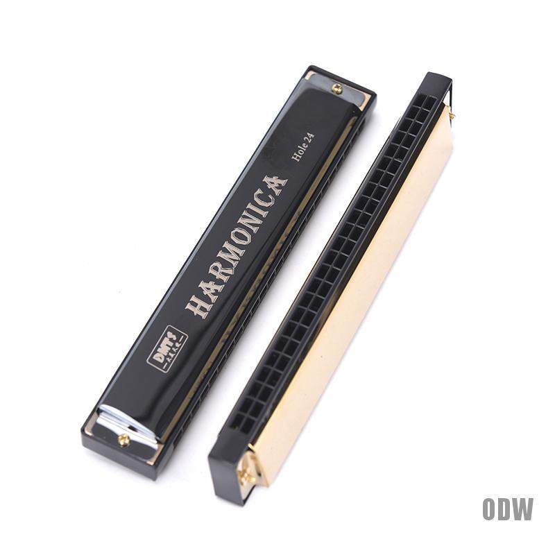 Kèn Harmonica Tremolo 24 Lỗ Màu Đen/Vàng Đồng