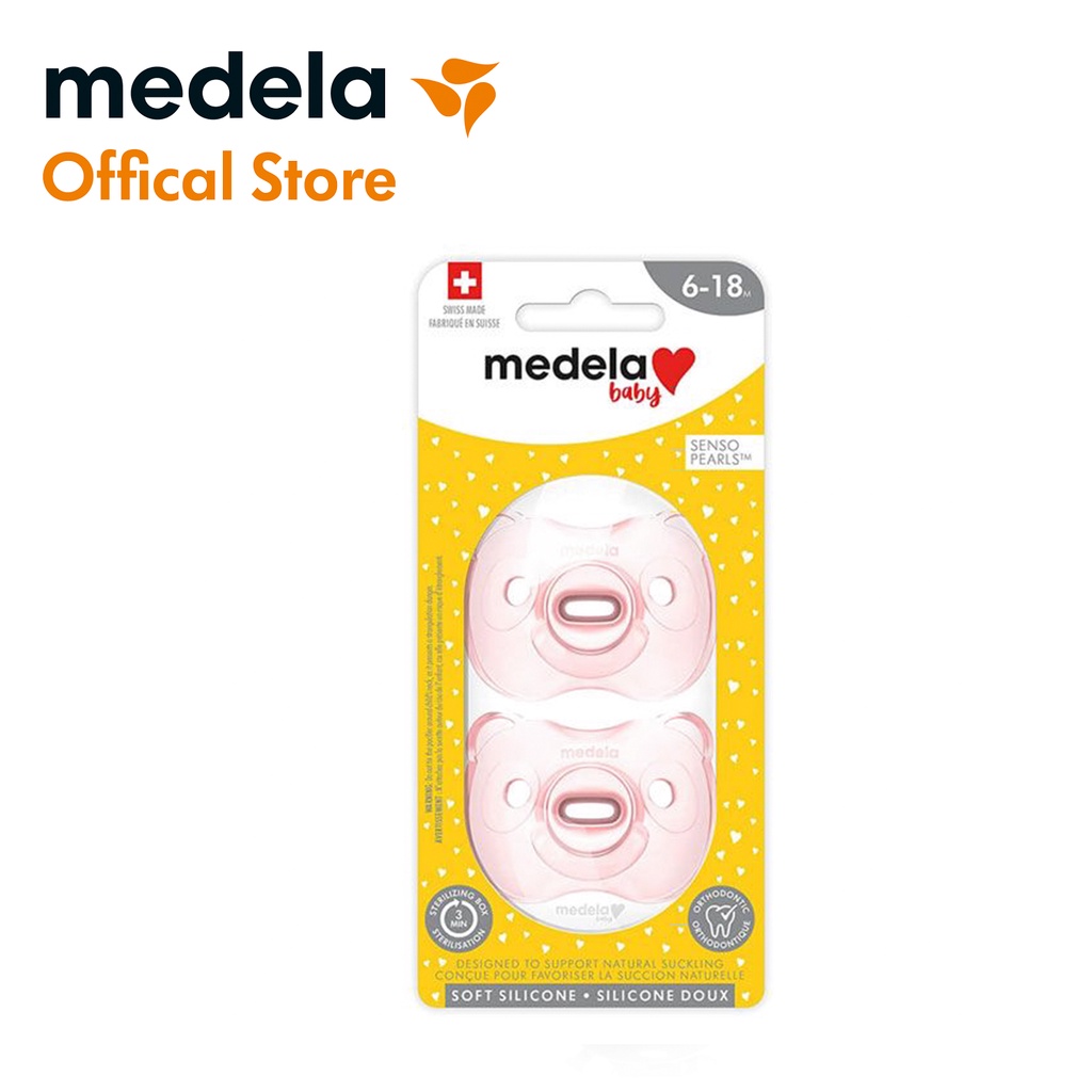 Ty ngậm | Medela Baby Pacifier Soft Silicon 6 - 18 tháng, Có hộp đựng tiệt trùng, Silicone mềm, Không chứa BPA