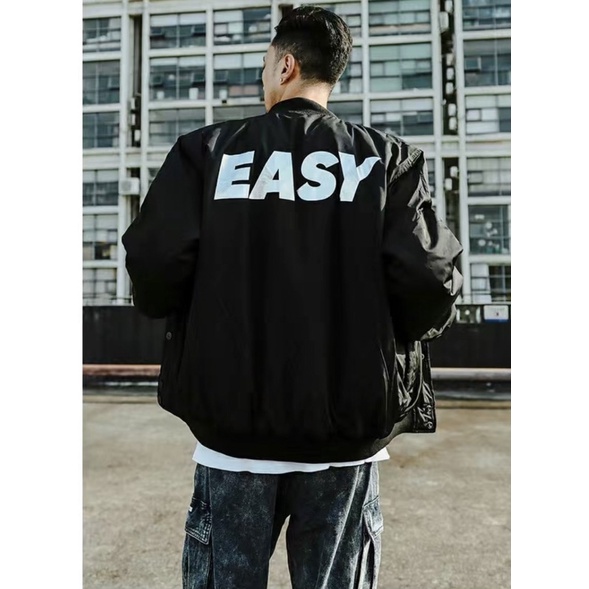 Sẵn XL Áo khoác easy đen nót trần bông 🍉 chữ nhũ