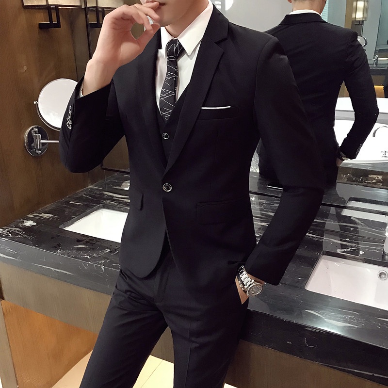 Bộ vest nam, suit nam cao cấp màu đen - nhiều màu - chất vải co giãn nhẹ - đủ size