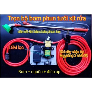Máy bơm nước mini 12v áp lực cao - ( bơm tăng áp, bơm phun sương, máy phun thuốc)